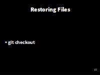 Restoring Files