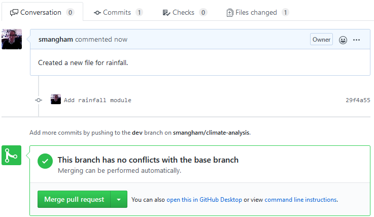 Pull request created
